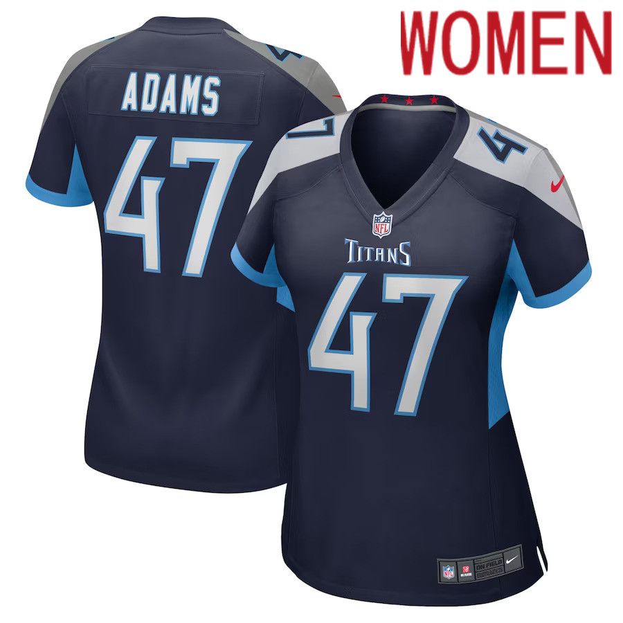 Women Tennessee Titans #47 Andrew Adams Nike Navy Home Game Player NFL Jersey->women nfl jersey->Women Jersey